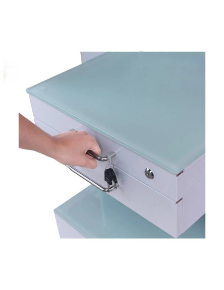 Carro Doble Encimera Cristal 3 Cajones Atenea Bader