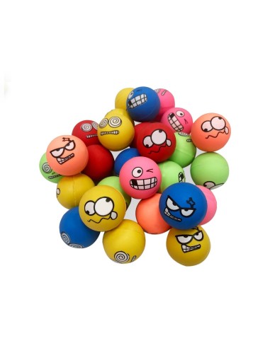 Pelotas Saltarinas Caritas Divertidas Bolsa 48 unidades Kike Toys