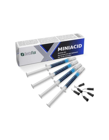 Gel Ácido Grabador Azul 37% Miniacid Kit 4 Jeringas 1,2ml Dentaflux.