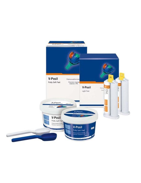V-Posil Starter Set PSLF, 2 botes 450ml Putty Soft Fast - 2 cartuchos 50ml Light Fast Voco