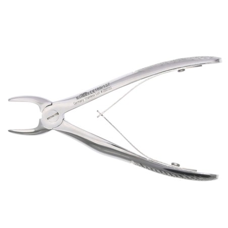 Fórceps de incisivos superiores de punta fina.