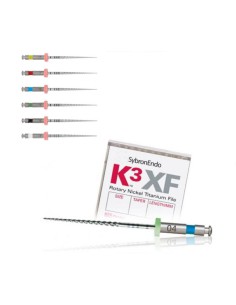 Limas Rotatorias K3XF Ni-Ti Conicidad .04 L 25 mm 6 uds Kerr Hawe
