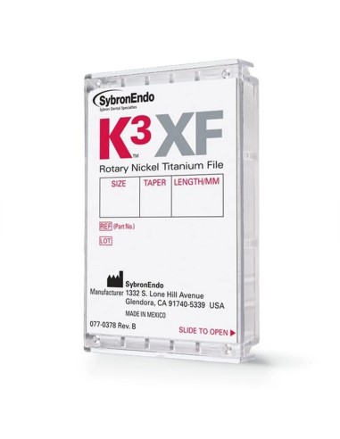 Limas Rotatorias K3XF G-Pack Ni-Ti 25 mm 5 uds Kerr