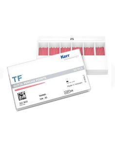 Puntas de Gutta Percha TF Tamaño 25 en 5 Conicidades Caja 50 uds Kerr 2