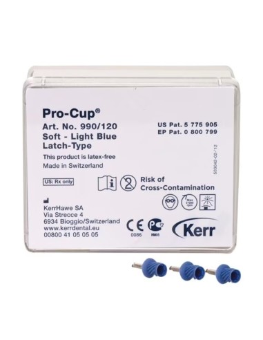 Pro-Cup Copas Profilaxis Sin Rosca Blanda Goma Sin Látex 120 uds Kerr Hawe