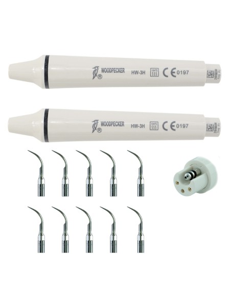 Dos Piezas de Mano Ultrasonidos Woodpecker HW-3H Compatible con EMS 2 Uds + 10 Puntas G1