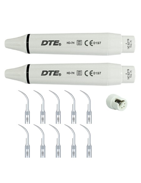 Dos Piezas de Mano Ultrasonidos DTE HD-7H Compatible con Satelec 2 Uds + 10 Puntas GD1