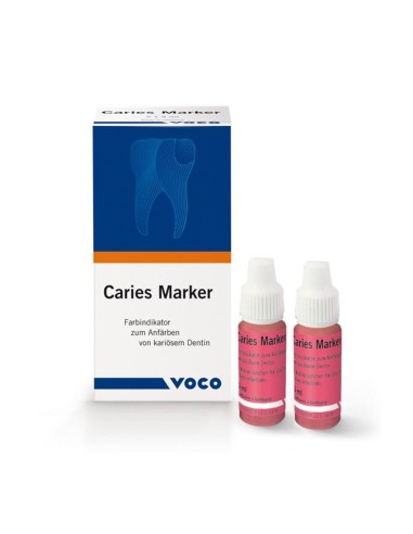 Caries Marker Indicador de Caries, Color Rojo Ácido, Caja 2 botes 3ml Voco
