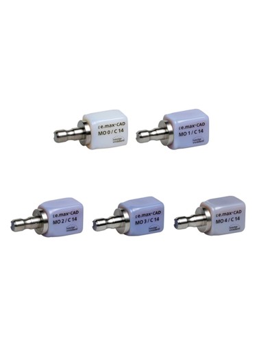 Bloques Resina IPS E. Max CAD Cerec/Inlab MO Opacidad Media Tamaño C14 Caja 5 uds Ivoclar