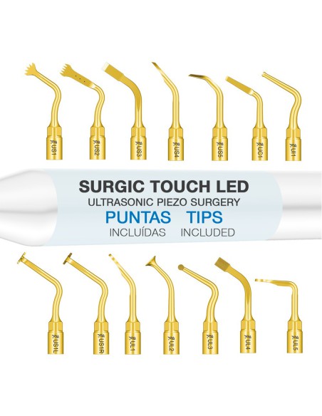 Equipo de Cirugía Ósea Woodpecker Surgic Touch LED con 2 Piezas de Mano y 14 Puntas Ultrasonidos
