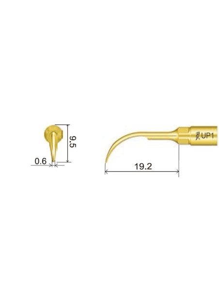 Punta Cirugía UP1, Woodpecker, Periodoncia, Ultrasonidos, para Mectron, UltraSurgery, Surgic Touch