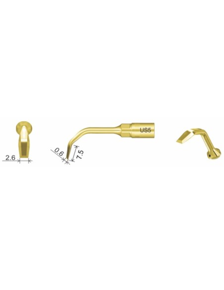 Punta Cirugía Ósea US5 para Ultrasonidos Woodpecker Ultrasurgery, Surgic Touch y Mectron