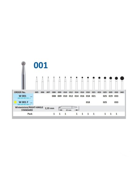 Fresas para Contraángulo Bola Horico