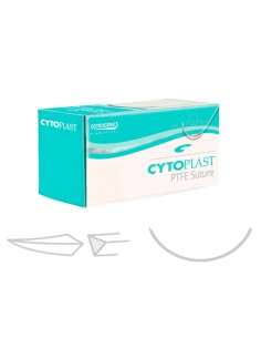 Cytoplast Sutura PTFE No Reabsorbible Aguja 19 mm 3/8 Corte Reversible 2-0 Hebra 45cm Osteogenics 2