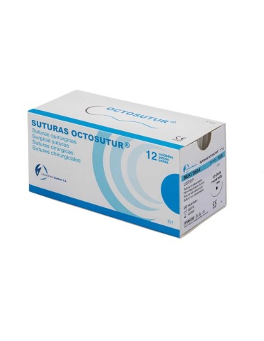 Octosutur Sutura Seda Aguja 1/2 Círculo Triangular Trenzada Negra 12uds