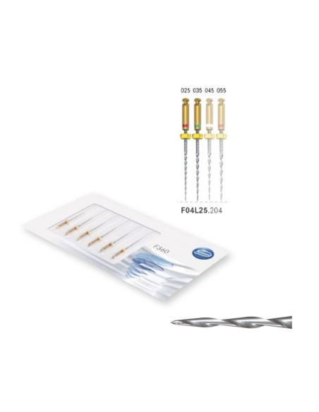 Limas F360 F04L25.204 Ni-Ti 25mm CA Estériles Reposición 6 unidades Komet