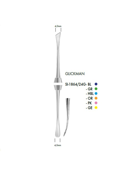 Periostótomo Glickmann 4.0 Colori Silikon LiquidSteel Implantología Carl Martin