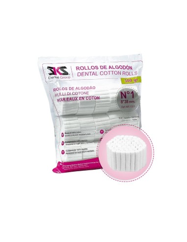 Rollos de Algodón nº 1 - 8x38mm NO Estéril Bolsa 300g SKS Dental