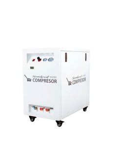 Compresor de Aire Insonorizado 50 L, 4 Cilindros Secador 1200W 2 Equipos Dentales Bader