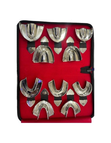 Estuche Cubetas en Acero "Rimlock" Lisas Impresión Dental 10 unidades Masters