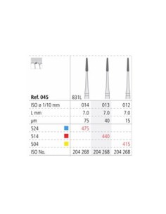 Fresas Diamante CA 831L R415/3 ISO 012 Fino Periodoncia 3 uds Intensiv