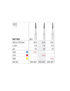 Fresas Diamante CA 831 ISO 012 Extra Fino R515/3 Periodoncia