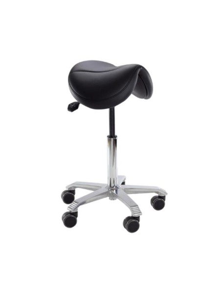 Taburete Consulta Dental Jumper Asiento Negro 44 cm.