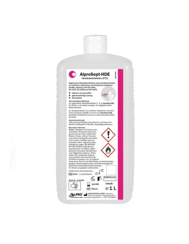 AlproSept HDE Desinfectante de Manos Botella 1 L Alpro Medical