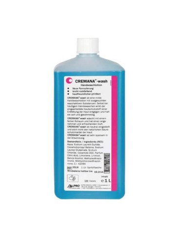 Cremana Wash Loción Desinfectante de Manos, Lavado Frecuente, Botella 1 litro Alpro Medical