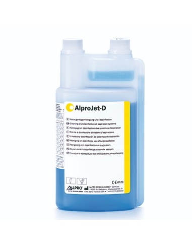 AlproJet D Desinfectante Sistemas de Aspiración Concentrado Líquido 1L Dosificador Alpro Medical
