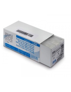 Sutura PTFE USP 5/0 Aguja 12mm 3/8 Círculo Punta Cortante, Hebra 75cm Estéril Caja 12 uds Omnia 2