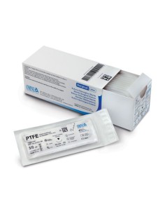 Sutura PTFE USP 5/0 Aguja 12mm 3/8 Círculo Punta Cortante, Hebra 75cm Estéril Caja 12 uds Omnia