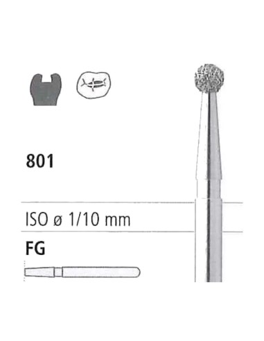 Fresas Diamante FG 201NC Grueso 801-016 Bola 6 uds Intensiv