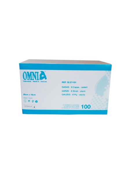 Gasas de Algodón Estériles 25x16cm 100u.