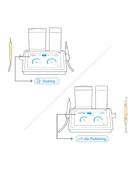Escaler de Ultrasonidos con Aeropulidor PT-A Woodpecker, Doble Depósito de Agua