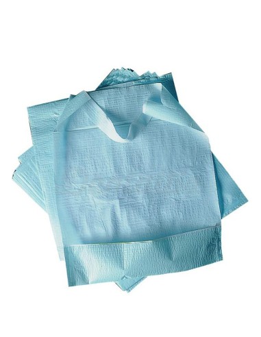 Babero con Bolsillo 41x54cm Azul 300 unidades Omnia