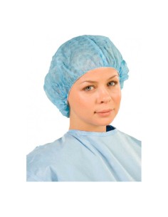 Gorros Redondos con Elástico, Desechables, Azules 100 unidades Omnia