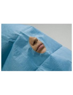 Talla Fenestrada TNT con Adhesivo 75x90cm Estéril, Azul 50 unidades Omnia 2