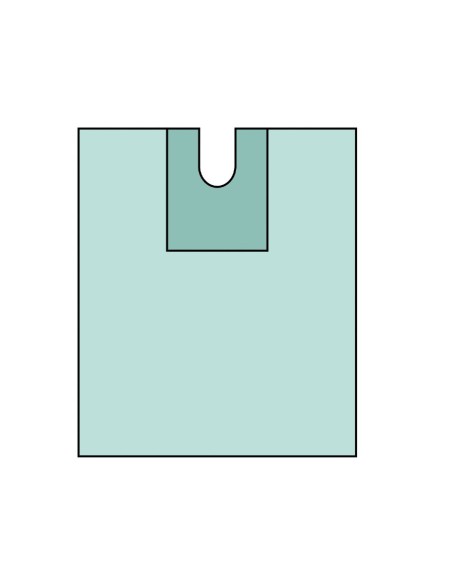 Talla Quirúrgica TNT con Fisura en Forma de U Adhesiva, 100x150cm Estéril, Azul 25 uds Omnia