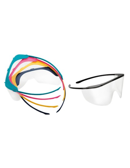 Visera de Protección Pequeña Monoart, 5 Marcos Colores + 10 Viseras Monouso Euronda