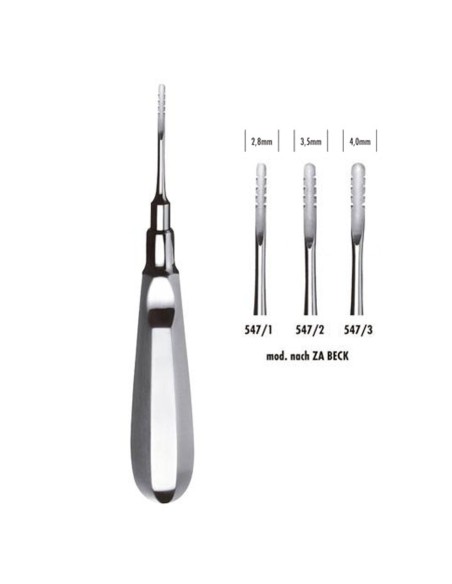 Set 3 Elevadores de Raíces ZA Beck 2,8mm - 3,5mm y 4,0mm Carl Martin