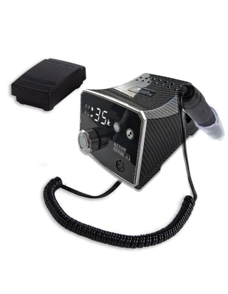 Micromotor Sense A3 Escobillas, 35000rpm Torque 3 Ncm con Pedal, Unidad color Carbono, Mestra