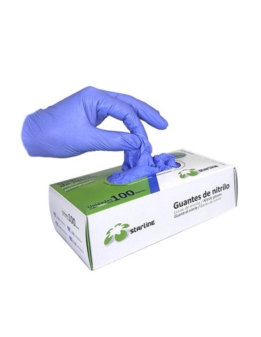 Guantes de Nitrilo Violeta, Sin Polvo, Caja 100 unidades Starline