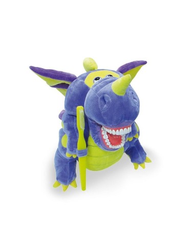 Títere Peluche Dragón con Fantomas y Cepillo de Dientes Gigante