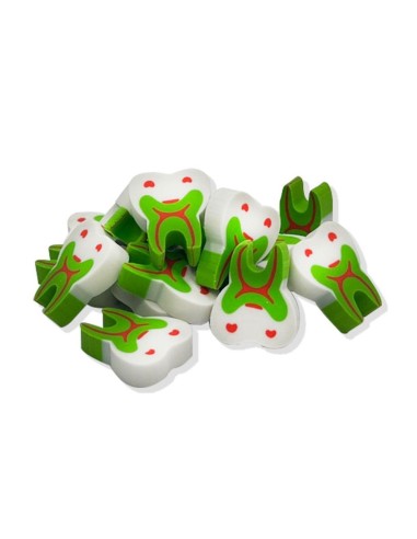 Gomas de Borrar Muelas Sonrientes 50 unidades, Amarillo, Kike Toys