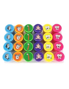 Sellos Infantiles Smiley Face con Tinta, Surtido Caritas 24 unidades Kike Toys 2