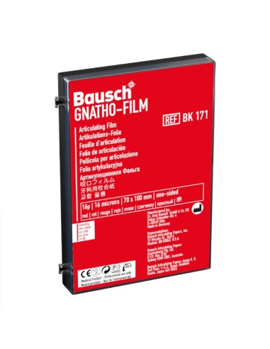 Gnatho-Film Película Oclusal 16 micras 70x100mm Caja 50 uds Rojo Bausch