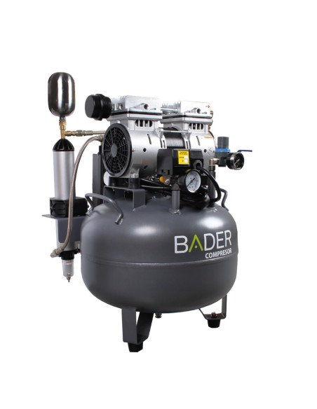 Compresor de Aire 30L 2 Cilindros para 1 Equipo Dental Bader