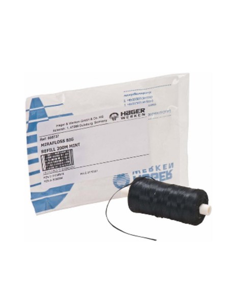 Miradent Mirafloss Big Seda Dental Encerada Negra Rollo Reposición 200m Hager Werken