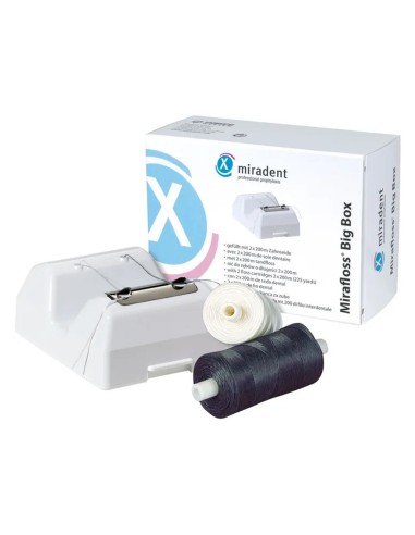 Miradent Mirafloss Big Mint Seda Dental con Dispensador, Menta, 2 Rollos 200m Hager Werken